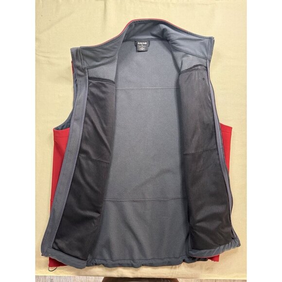 NEW Solaris Vest Mens Large Red Zip Water Resistant Fleece Lined Hiking Outdoor - Picture 13 of 15